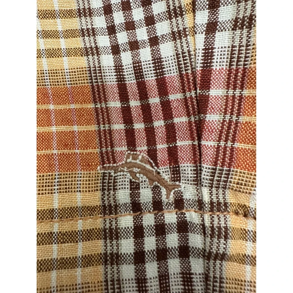 Y2K‎ Tommy Bahamas Relax Pro Leisure Consultant Size 40 100% Linen Plaid Shorts
